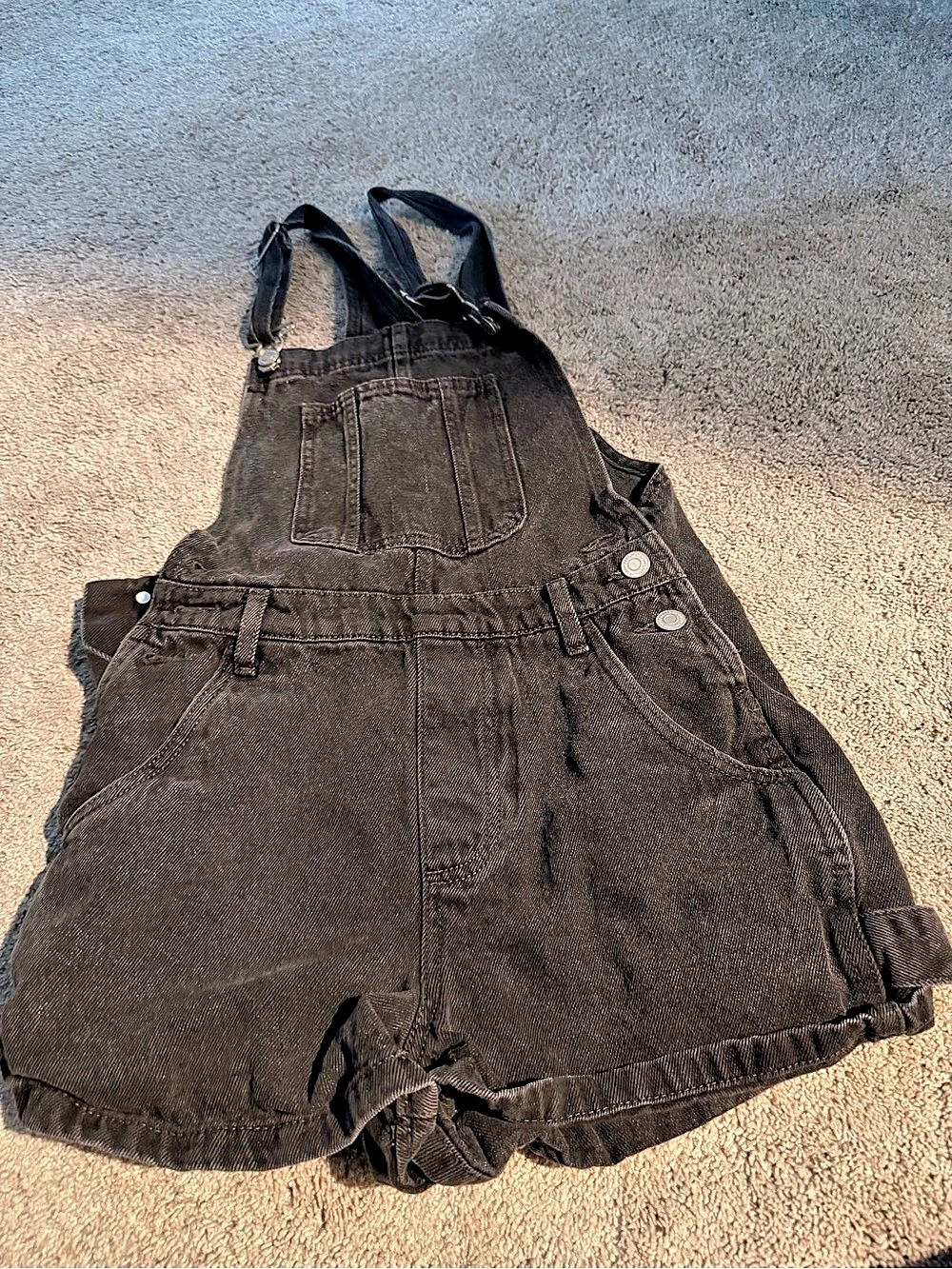 Cotton On Utility Denim Short Overall Black Denim Short Overall Size 2 US